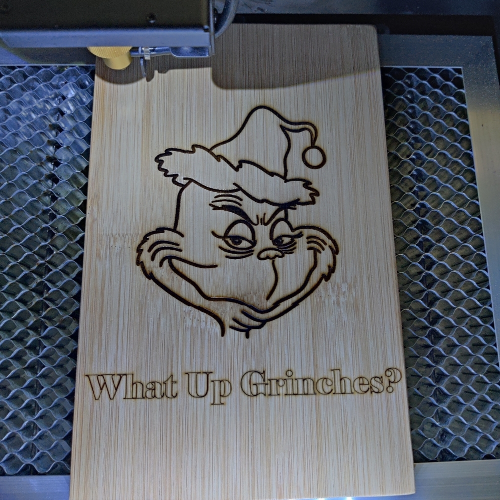 Grinch cutting board